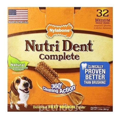 Nylabone Nutri Dent Filet Mignon Medium - лакомство для чистки зубов собак