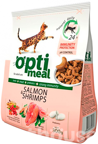 Optimeal с лососем та креветками для дорослих котів