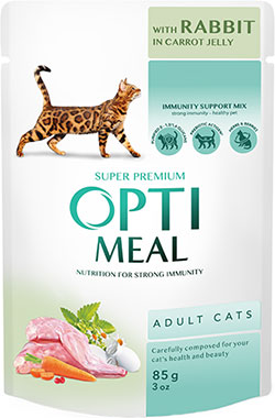 Optimeal Шматочки з кроликом у морквяному желе для котів