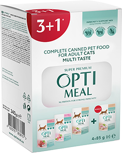 Optimeal Cat Mix Кусочки с телятиной, ягненком и кроликом для кошек