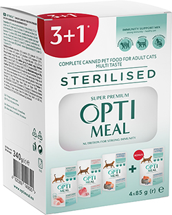 Optimeal Cat Mix Sterilised Шматочки з лососем, індичкою та яловичиною для стерилізованих котів