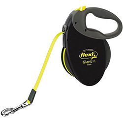 Flexi Giant Neon M — повідець-рулетка для собак вагою до 25 кг, стрічка, 8 м