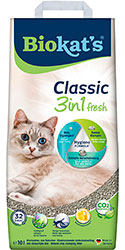Biokat's Classic 3in1 Fresh - комкующийся наполнитель для кошачьего туалета, с ароматом