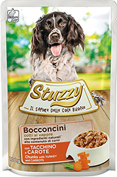 Stuzzy Dog Кусочки с индейкой и морковью в соусе для собак, пауч