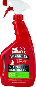 Nature's Miracle Advanced Cat Stain & Odor Eliminator, спрей с ароматом лимона