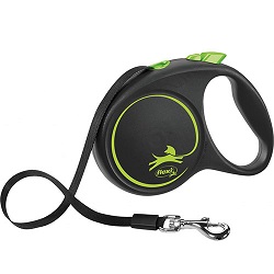 Flexi Black Design M — повідець-рулетка для собак вагою до 25 кг, стрічка, 5 м