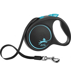 Flexi Black Design M — повідець-рулетка для собак вагою до 25 кг, стрічка, 5 м