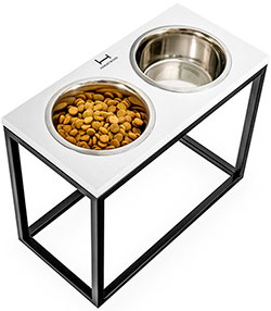 Harley and Cho Миски на подставке Dinner White wood + Black