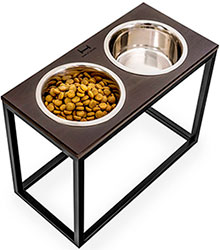 Harley and Cho Миски на підставці Dinner Brown wood + Black
