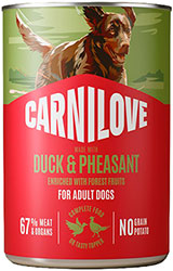 Carnilove Grain Free Dog Adult с уткой и фазаном