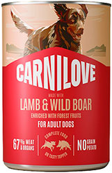 Carnilove Grain Free Dog Adult с ягненком и кабаном