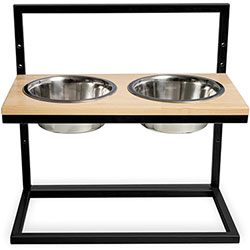 Harley and Cho Миски на підставці з регульованою висотою Lift Black + Natural wood