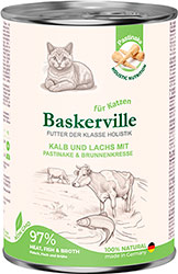 Baskerville Holistic Телятина и лосось с пастернаком и кресс-салатом для кошек