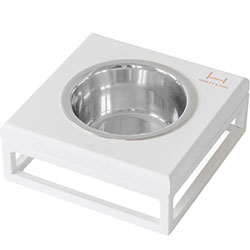 Harley and Cho Одна миска на подставке Lunch Bar White wood + White