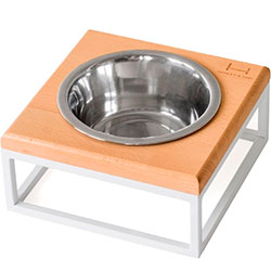 Harley and Cho Одна миска на подставке Lunch Bar Natural wood + White