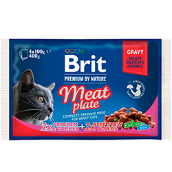 Brit Premium "М'ясна тарілка" в соусі для котів