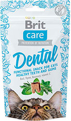 Brit Care Cat Snack Dental Лакомства для поддержания здоровья зубов у кошек