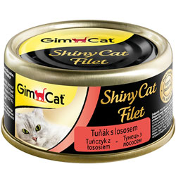 GimCat Shiny Cat Filet консерви для котів, з тунцем та лососем