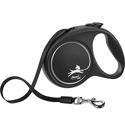 Flexi Black Design M — повідець-рулетка для собак вагою до 25 кг, стрічка, 5 м