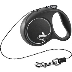 Flexi Black Design XS — повідець-рулетка для котів і собак вагою до 8 кг, трос, 3 м