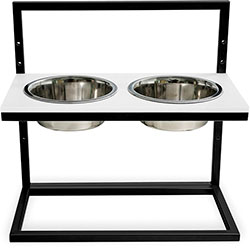 Harley and Cho Миски на подставке с регулируемой высотой Lift Black + White stone
