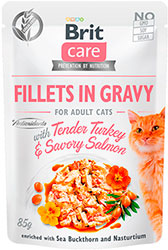 Brit Care Cat Fillets In Gravy с лососем и индейкой для кошек