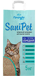 Природа SaniPet Бентонитовый наполнитель, средний, без аромата
