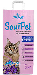 Природа SaniPet Бентонитовый наполнитель, средний, с ароматом лаванды