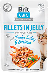 Brit Care Cat Fillets In Jelly с индейкой и креветками для кошек