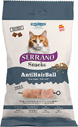 Mediterranean Natural Serrano Snacks Cat Anti Hairball Chicken