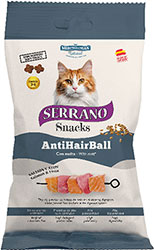 Mediterranean Natural Serrano Snacks Cat Anti Hairball Salmon & Tuna