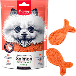 Wanpy Salmon Fish Shape Bites Рыбки с лососем и курицей для собак