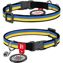 WauCat Nylon Нашийник "Colors of freedom" із QR-паспортом для котів