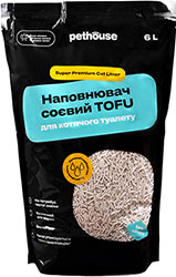 Pethouse Tofu Соєвий наповнювач для котячого туалету, без аромату