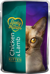 Lovely Hunter Kitten Chicken And Lamb Кусочки с курицей и ягненком в соусе для котят