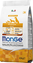 Monge Speciality Line Dog Adult All Breeds Monoprotein Turkey with Rice and Potatoes