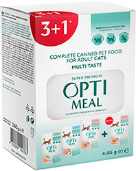 Optimeal Cat Mix Шматочки з кроликом, фореллю та індичкою для котів