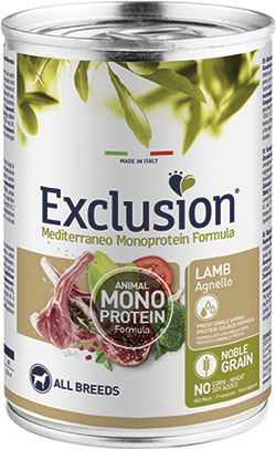 Exclusion Noble Grain Dog Adult Lamb Cans