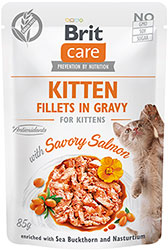 Brit Care Cat Fillets in Gravy с лососем для котят
