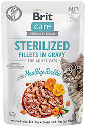 Brit Care Cat Fillets in Gravy Sterilized з кроликом для стерилізованих котів