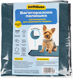 Pethouse Многоразовая пеленка для собак, деним