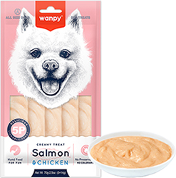 Wanpy Creamy Lickable Treat Salmon & Chicken Кремовое лакомство с лососем и курицей для собак