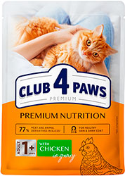 Клуб 4 Лапы Premium с курицей в соусе для кошек