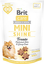 Brit Care Mini Treats Shine Ласощі для зволоження шкіри та блиску шерсті у собак малих порід