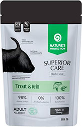 Nature's Protection Superior Care Grain Free Dark Coat Dog Adult with Trout and Krill