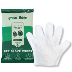 Green Sheep Plant-Based Pet Glove Wipes Влажные салфетки-перчатки для домашних животных