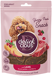 Delickcious Dog Adult Air-Dried Snack with Lamb, Sweet Potato & Cranberry