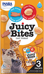 Inaba Juicy Bites Набор влажных снеков со вкусом рыбы и моллюсков для кошек