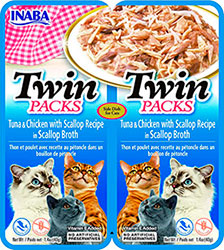 Inaba Twin Packs Тунець та курка з морським гребінцем у бульйоні для котів