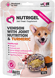 LK Baits Pet Nutrigel Wild Game Функциональные лакомства с дичью и куркумой для суставов для собак средних пород